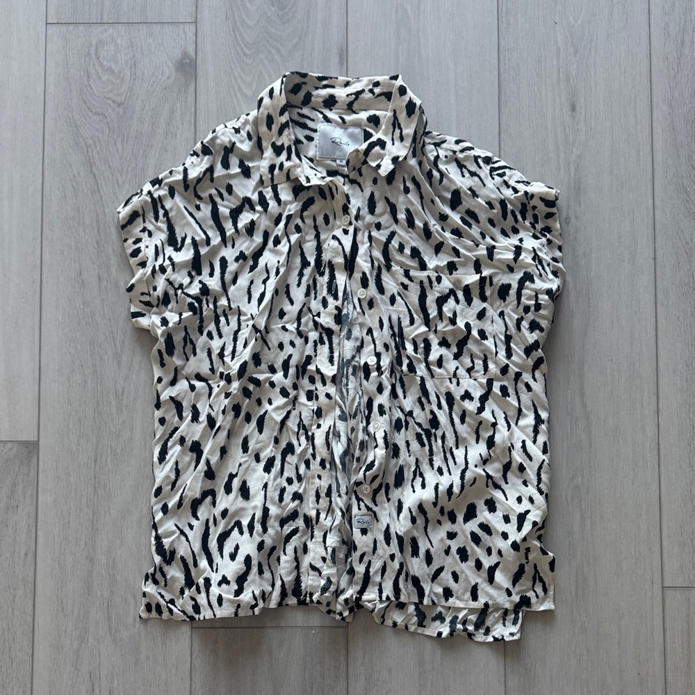 Rails Leopard Print Button-Up Blouse